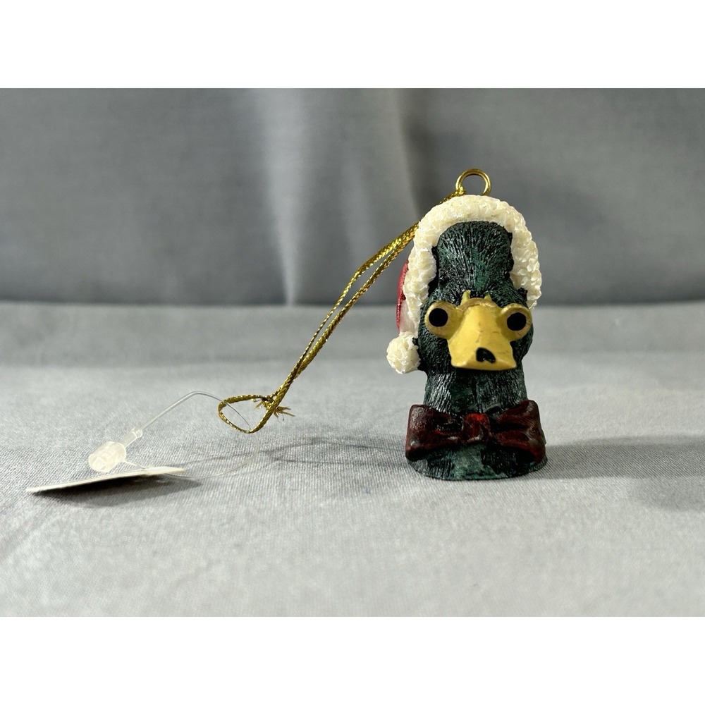River's Edge Products Hand Painted Mallard With Bow tie holiday ornament 2"
